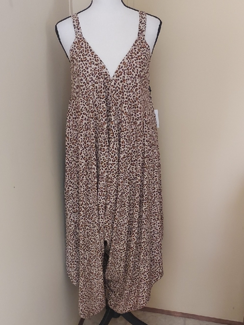 Japna Brown and Black Leopard Print Jumpsuit